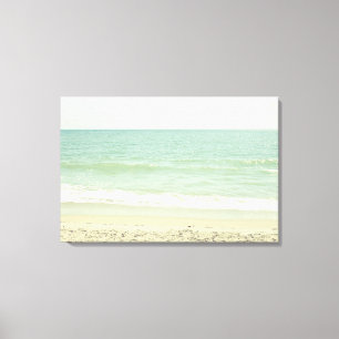 Tadellose grüne Pastellstrand-Fotografie Leinwanddruck