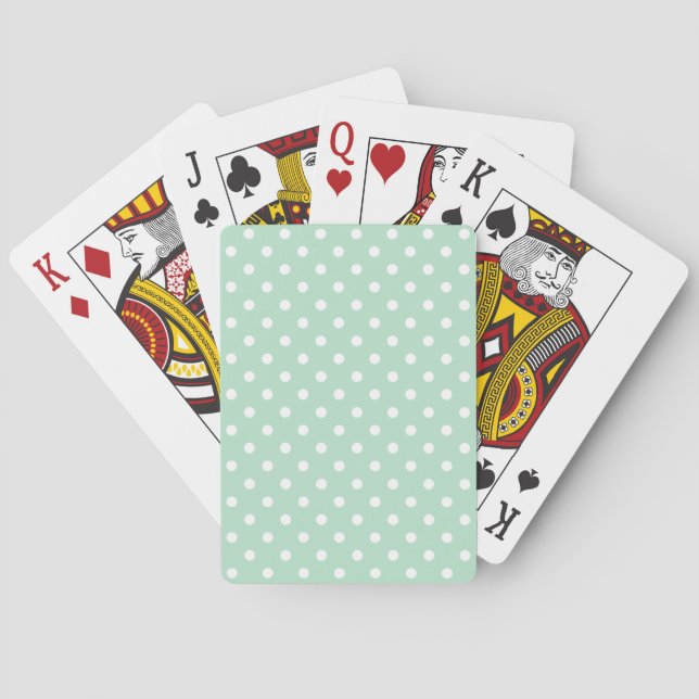 Tadellose grüne Polka punktierte grundlegende Spielkarten (Rückseite)