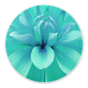 Tadellose grüne und blaue Blume Keramikknauf