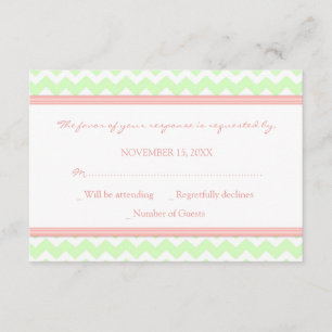 Tadellose korallenrote Zickzack UAWG RSVP Karte