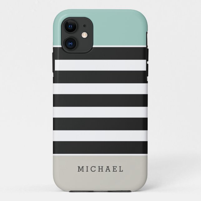 Tadellose weiße schwarze beige Streifen - Case-Mate iPhone Hülle (Rückseite)