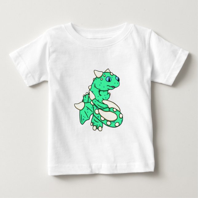 Tadelloser grüner Drache durch Carrie Michael Baby T-shirt (Vorderseite)
