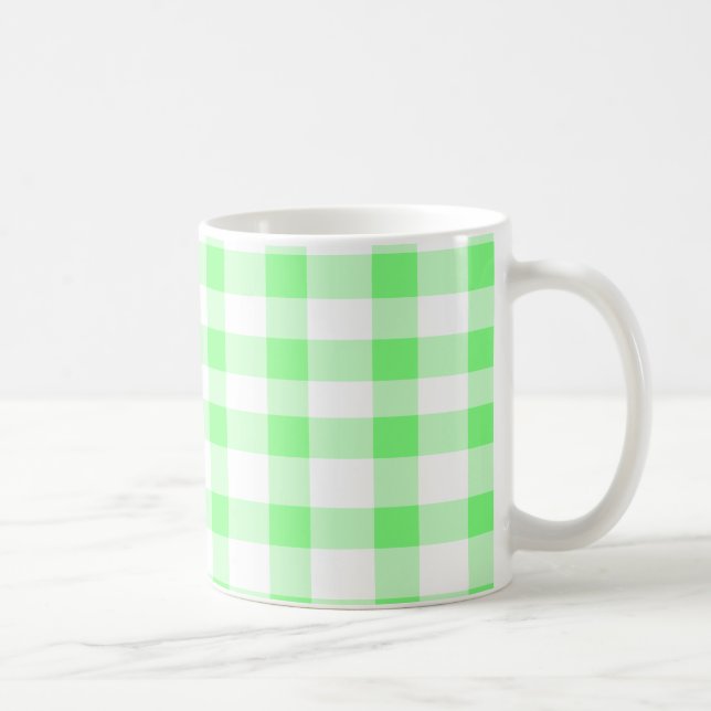 Tadelloser grüner Gingham Kaffeetasse (Rechts)