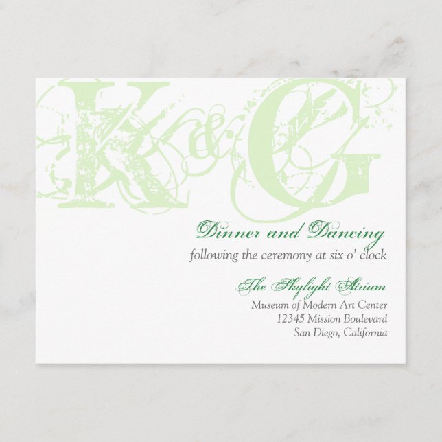 Tadelloser grüner Grunge beunruhigte Begleitkarte (Vorderseite)