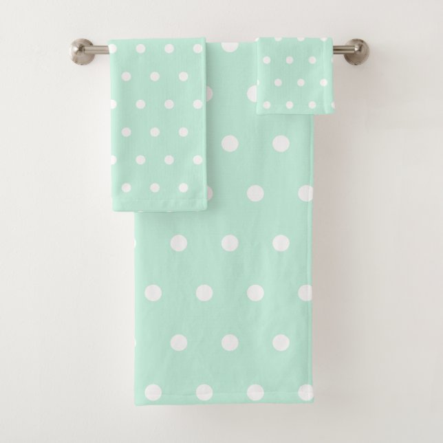 Tadelloser grüner Tupfen Badhandtuch Set (Insitu)