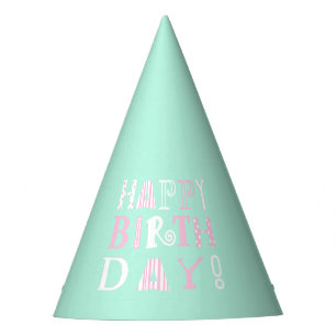 Tadelloser grüner u. rosa flippiger alles Gute zu Partyhütchen