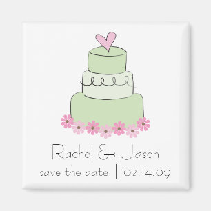 Tadelloser Hochzeits-Kuchen Save the Date Magnet