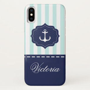 Tadelloser Marine-Blau-Anker-nautischindividueller Case-Mate iPhone Hülle
