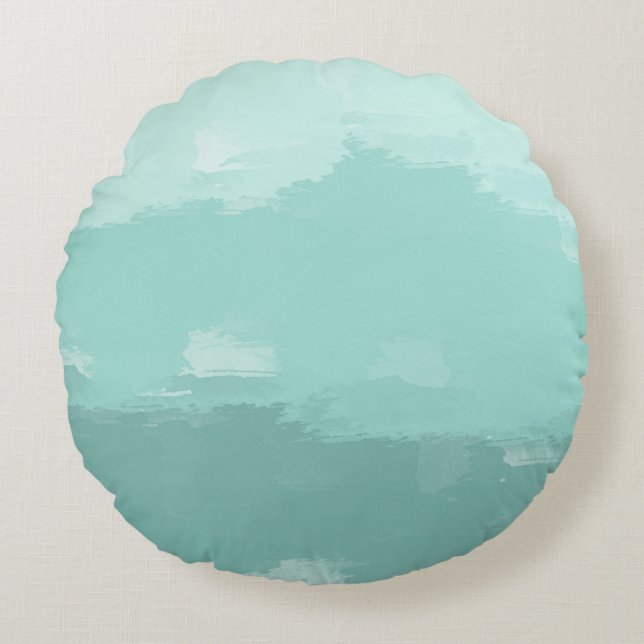 Tadelloses Aquarell Ombre Rundes Kissen (Vorderseite)