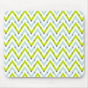 Tadelloses blaues u. grünes Zickzack geometrische Mousepad