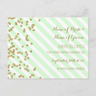 Tadelloses Gold Stripes Ankündigungspostkarte