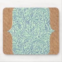 Tadelloses grün-blaues Vintages Scrollwork +