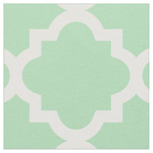 Tadelloses grünes Gewebe Quatrefoil Muster-  Stoff