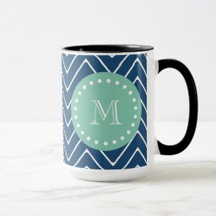 Tadelloses grünes Monogramm des Tasse