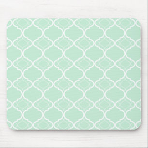 Tadelloses grünes Quatrefoil geometrisches Muster Mousepad