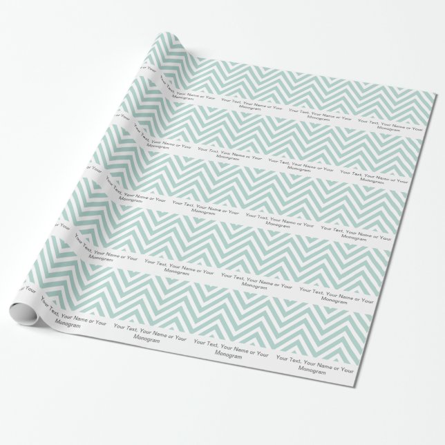 Tadelloses grünes und weißes Zickzack | Geschenkpapier (Ungerollt)