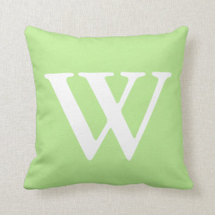 Tadelloses grünes weißes mit Monogramm Kissen