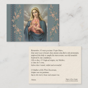 Tadelloses Herz der Gebets-heiligen Karte Marys