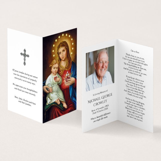 Tadelloses Herz Mary der Beileids-heiliges Visitenkarten (Innenseite und Außenseite)