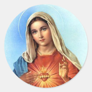 Tadelloses Herz Mary Runder Aufkleber