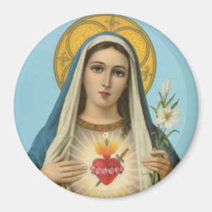 Tadelloses Herz von Mary - Rosen, Lilie, Klinge Magnet