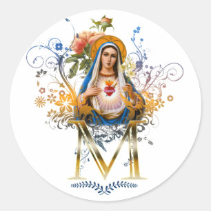 Tadelloses Herz von Mary Runder Aufkleber