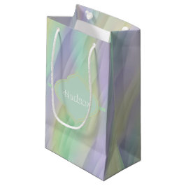 Tadelloses Lavendel-Gelb-Monogramm Kleine Geschenktüte