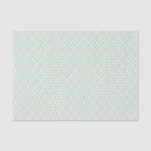 Tadelloses und korallenrotes Ikat Diamant-Muster Seidenpapier