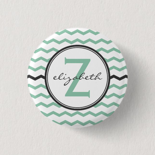 Tadelloses Zickzack Monogramm Button (Vorderseite)
