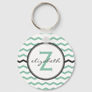 Tadelloses Zickzack Monogramm Schlüsselanhänger