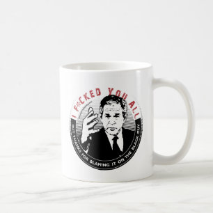 Tadeln es auf der schwarzen Typ-Tasse Kaffeetasse
