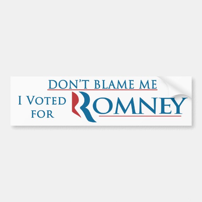 Tadeln Sie mich nicht, den ich für Romney mit Logo Autoaufkleber (Vorne)