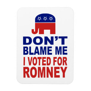 Tadeln Sie mich nicht, den ich für Romney wählte Magnet