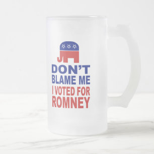 Tadeln Sie mich nicht, den ich für Romney wählte Mattglas Bierglas