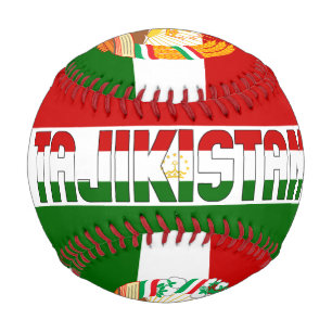 Tadschikische Flagge und Wappen Patriotisch Baseball