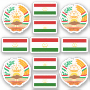 tadschikische Staatssymbole / Wappen und Flagge Aufkleber