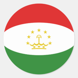 Tadschikistan Fischaugen-Flaggenaufkleber Runder Aufkleber