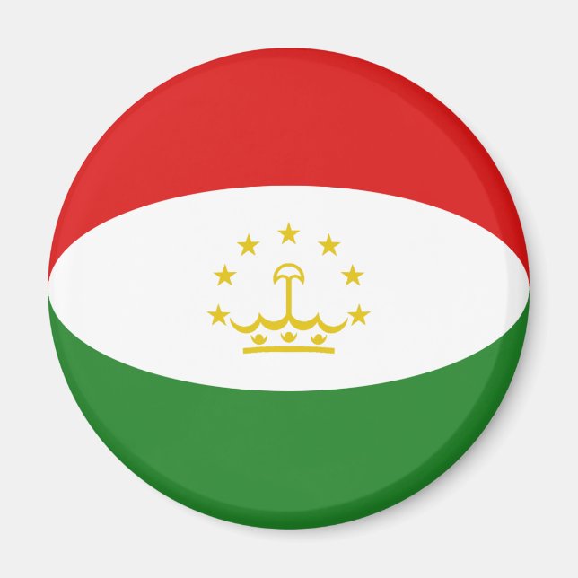 Tadschikistan Fisheye Flag Magnet (Vorne)