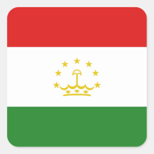 Tadschikistan-Flaggen-Aufkleber Quadratischer Aufkleber