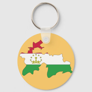 Tadschikistan-Flaggenkarte Schlüsselanhänger