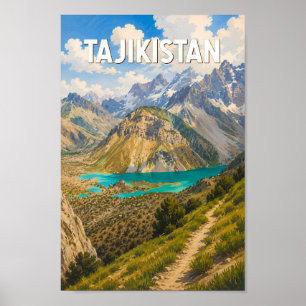 Tadschikistan Illustration Reise Kunst Vintage Poster