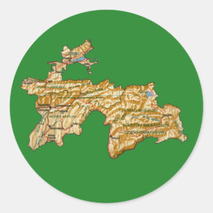 Tadschikistan Kartenaufkleber Runder Aufkleber