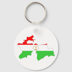 Tadschikistan-Landesflaggekarten-Formsymbol Schlüsselanhänger