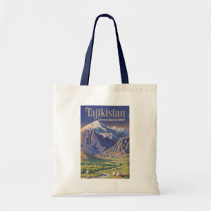 Tadschikistan Landschaft Illustration Reise Kunst Tragetasche