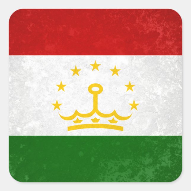 Tadschikistan Quadratischer Aufkleber (Vorderseite)
