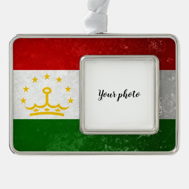 Tadschikistan Rahmen-Ornament Silber (Vorderseite)