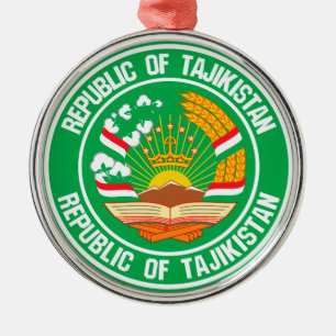 Tadschikistan Runde Emblem Ornament Aus Metall