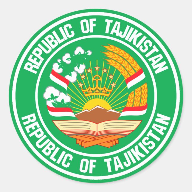 Tadschikistan Runde Emblem Runder Aufkleber (Vorderseite)
