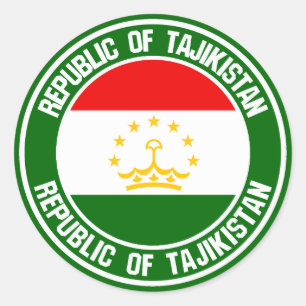 Tadschikistan Runde Emblem Runder Aufkleber