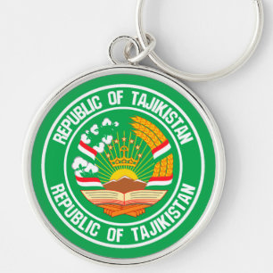 Tadschikistan Runde Emblem Schlüsselanhänger